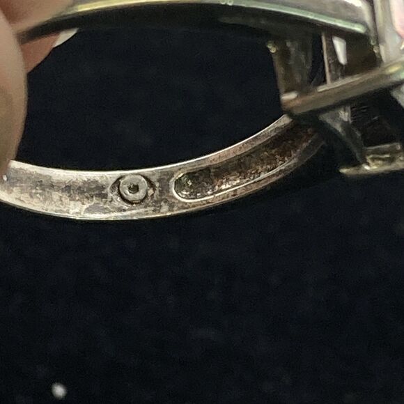 Vintage Sterling Silver Ring And Necklace Set Clear Glass Size 7 Elegant Classic - Picture 7 of 12